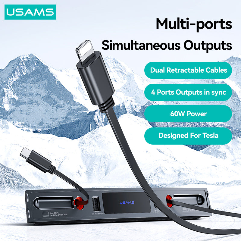 USAMS US-SJ649 For Tesla 3 / Y 60W Car Central Control Charging Hub USAMS US-SJ649 For Tesla 3 / Y 60W Car Central Control Charging Hub